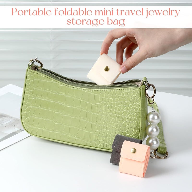 Zelphvt 3 Pack Mini Travel Jewelry Bag Mini Jewelry Travel Case Lightweight Foldable Small Jewelrys Organizer Jewelrys Pouch for Rings, Earrings, Necklaces, Chain Bracelets, Brooches - Image 4